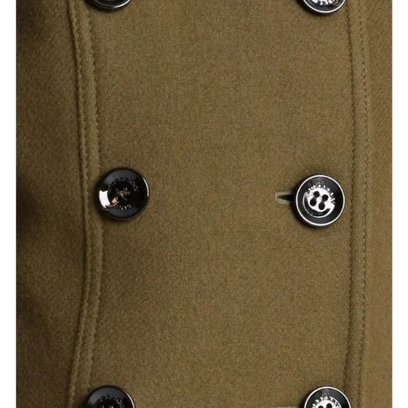 Burberry Brit Women Double Breasted Military Wool Cashmere Coat US 4 - Picture 3 of 16